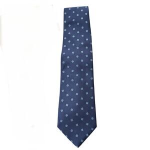 Vintage Brooks Brothers 346 Silk Stain Resistant Navy w/ Light Blue Squares USA